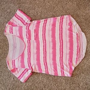 Hollister brand striped v-neck short sleeve shirt with pocket